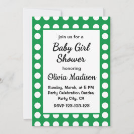 Invitación La Madre Del Punto Del Polka Verde Es Una Hermosa 