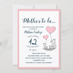 Invitación La madre Fox y su pequeño Fox - Baby Shower