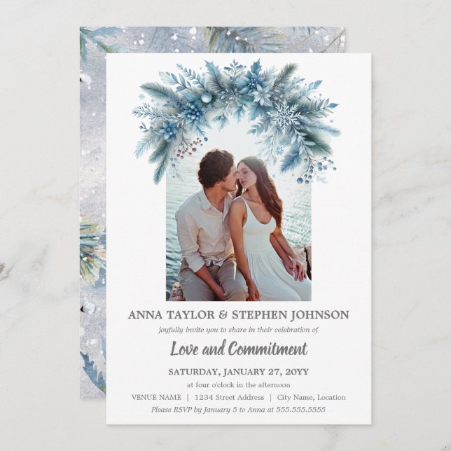 Invitación La magia de la ceremonia de compromiso fotográfico (Anverso / Reverso)