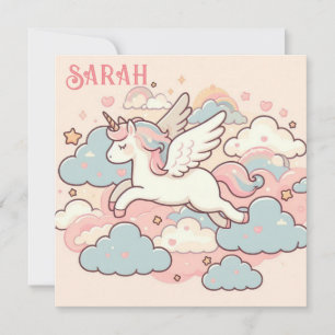 Invitación La magia de Unicornios (Personalizar con nombre)