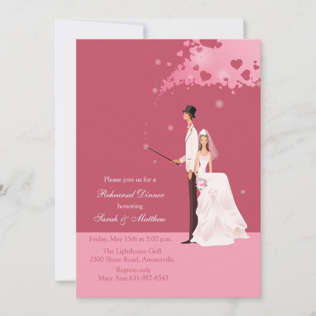 Invitación La magia del fiesta de cena del ensayo del amor (Anverso)