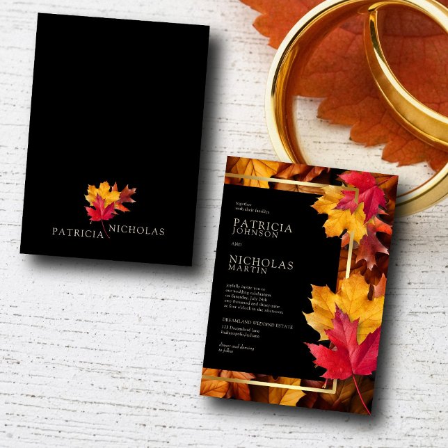 Invitación La magia negra se encuentra con el Boda del otoño  (Subido por el creador)