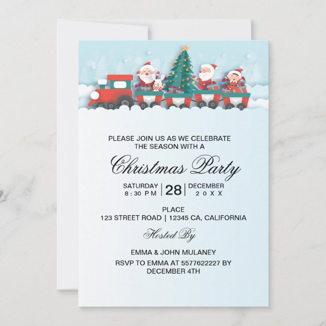 Invitación La mala luz de las empresas de los Navidades rusos (Anverso)