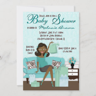 Invitación La mamá moderna elegante con los regalos Baby