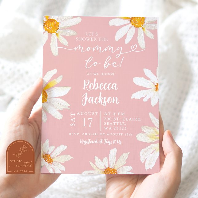 Invitación La mami del girasol rosado es Baby Shower (Subido por el creador)
