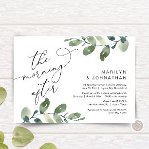 Invitación La Mañana Después, Brunch de Elopamiento, Verdor