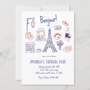 Invitación La mano de cumpleaños Eiffel de París atrajo invit