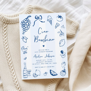 Invitación La mano de diversión italiana de Ciao Bambino atra