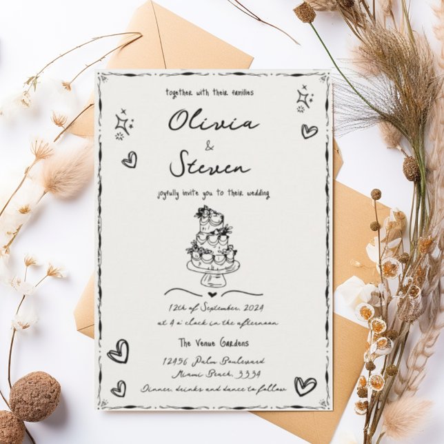 Invitación La mano de moda dibujó una esgrima rápida (Subido por el creador)