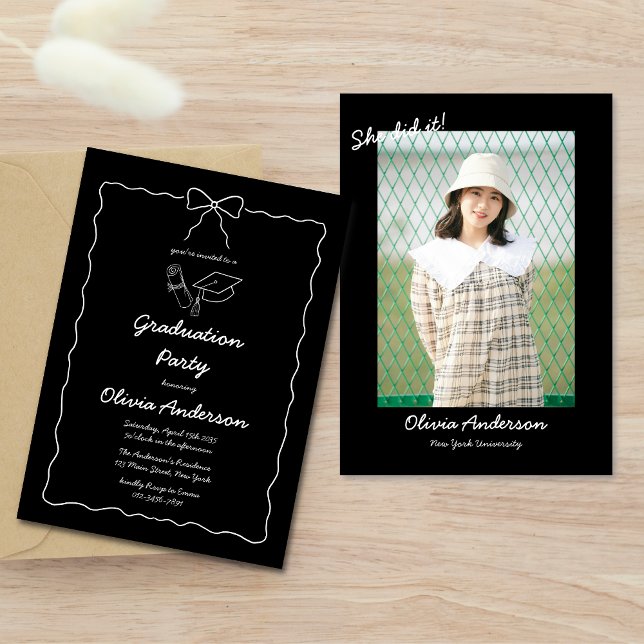 Invitación La mano negra dibujó a Bow. Lo hizo. Fiesta de Pho (Subido por el creador)