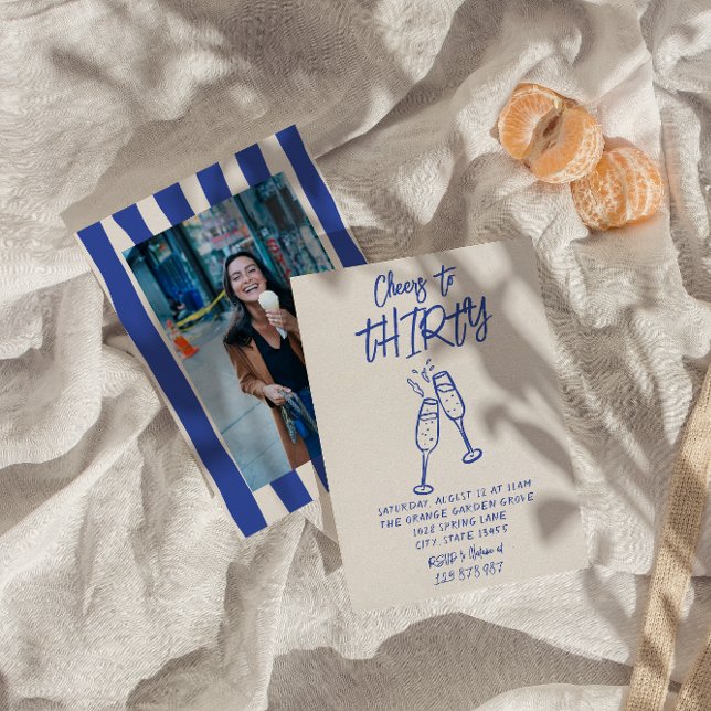 Invitación La mano retro congregó a 30 años para el cumpleaño (Subido por el creador)