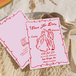 Invitación La Mano Rosa De Mano Brillante Dibuja La Boda Salv