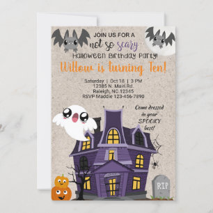 Invitación La mansión de Halloween no da miedo a la invitació