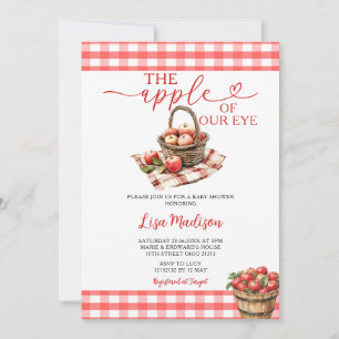 Invitación La manzana de la mirada Baby Shower Red Gingham