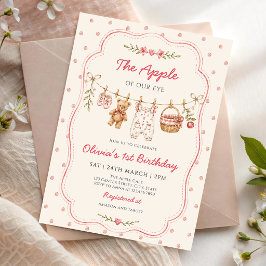 Invitación La manzana de nuestra mirada cumpleaños ropa tendi