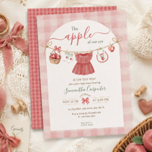 Invitación La Manzana De Nuestros Ojos Fiesta de shower de be