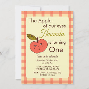 Invitación La manzana de nuestros ojos linda manzana roja