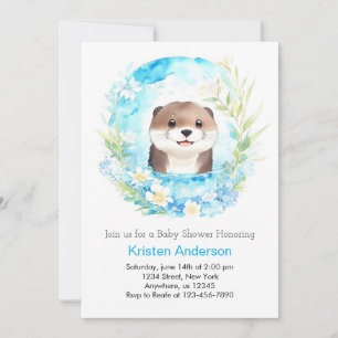 Invitación La maravillosa acuarela de Otter Magic Boy Baby Sh