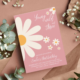 Invitación La margarita del desierto retro 3 cumpleaños fiest