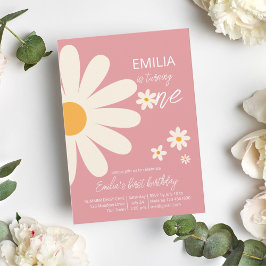 Invitación La margarita del desierto retro fiesta de primer c