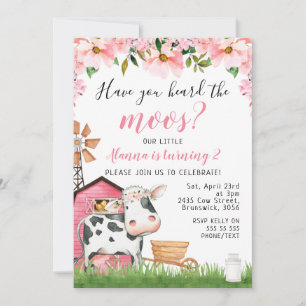 Invitación La margarita floral rosada oye el cumpleaños de Mo