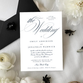 Invitación La Marina De Caligrafía Elegante Formal Azul El Bo