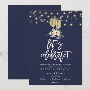Invitación la marina de guerra rústica floral nos dejó
