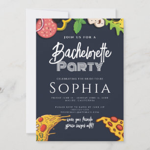 Invitación La marina de la fiesta de la soltera azul PIZZA mo