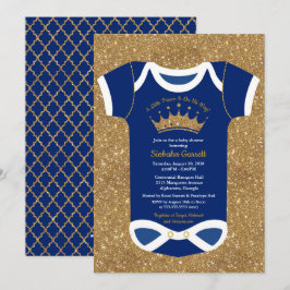 Invitación La marina de pequeño príncipe azul y el oro real B