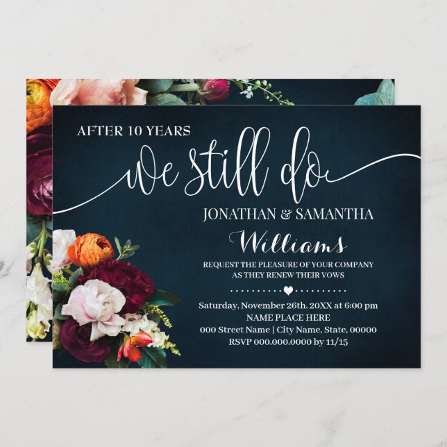 Invitación La Marina de Vino Todavía Hacemos Aniversario Boda (Anverso / Reverso)