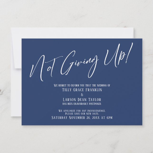 Invitación ¡La Marina Elegante No Se Rinde! Retraso de boda (Anverso)