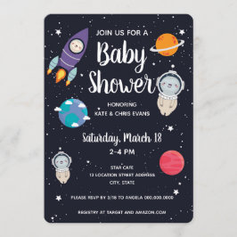 Invitación La Marina Espacial Sloth Galaxy Baby Shower