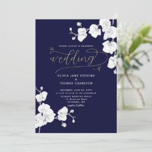 Invitación La Marina Formal Moderna Orquídea todo en un Boda