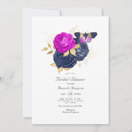 Invitación La Marina Magenta y la ducha de novias con flores 