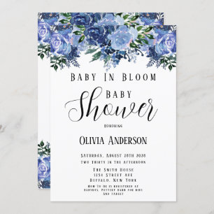 Invitación La marina y el bebe azul turbio en el Baby Shower 