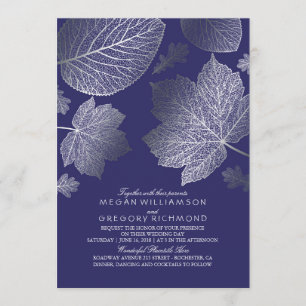 Invitación La marina y la plata dejan una vieja boda de otoño