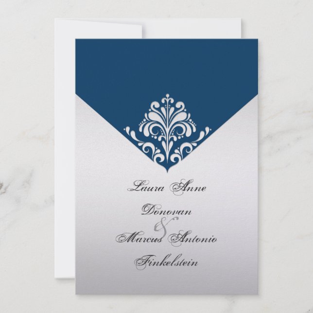 Invitación La marina y la plata nadan después de la celebraci (Anverso)