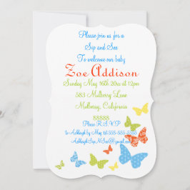 Invitación La mariposa besa un sorbo y mira