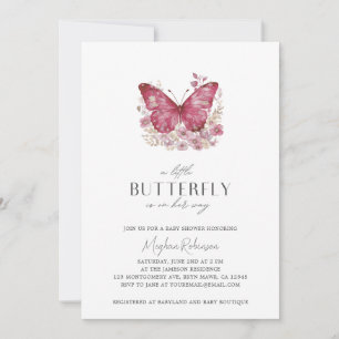 Invitación La Mariposa Moderna Está En Camino De Baby Shower
