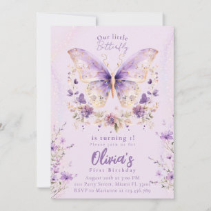Invitación La mariposa morada se está convirtiendo en un prim