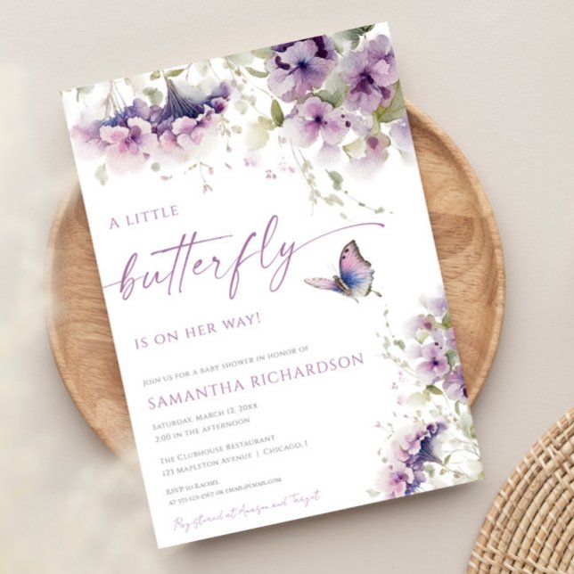 Invitación La mariposa pequeña está en camino a la ducha de b (Subido por el creador)