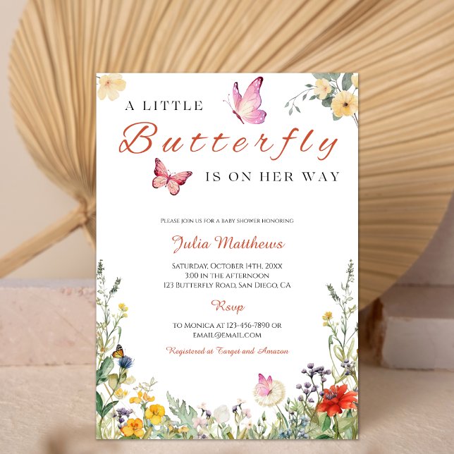 Invitación La Mariposa Pequeña Está En Camino De La Baby Show (Subido por el creador)
