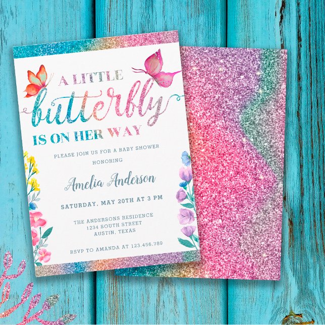 Invitación La Mariposa Pequeña Está En Camino De La Baby Show (Subido por el creador)