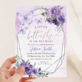 Invitación La Mariposa Pequeña Está En Camino Del Baby Shower