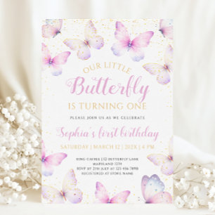 Invitación La Mariposa Pequeña Se Está Tornando Un Cumpleaños