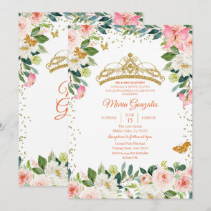 Invitación La mariposa rosada y dorada de Rubor es mi estrech