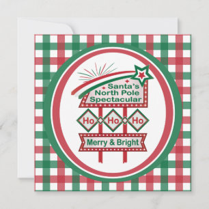 Invitación La marquesina retro de Santa – Ho Ho Ho Alegre y B