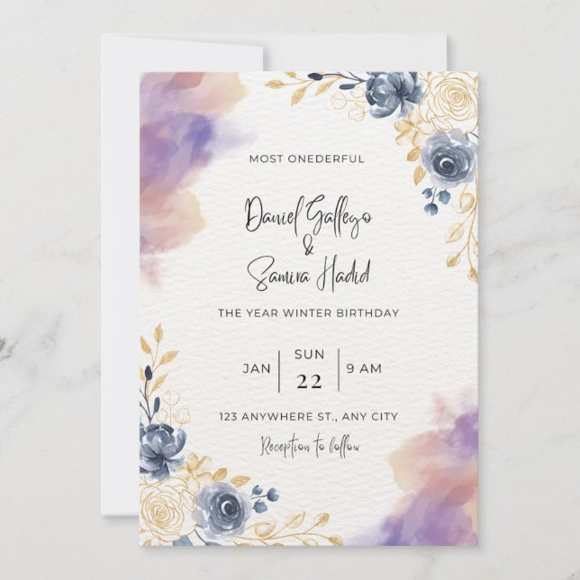 Invitación La más maravillosa época del año cumpleaños de inv (Anverso)