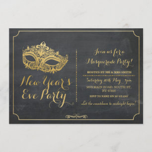 Invitación La máscara del fiesta de Eve de los años del Año