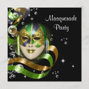 Invitación La máscara del traje del carnaval PERSONALIZA